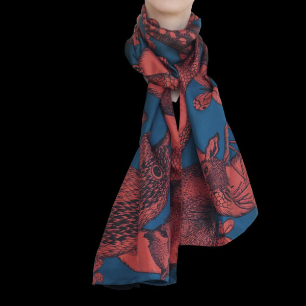 Foulard Uni Bleu Canard Viscose - Neuf Sans étiquette, Unisexe
