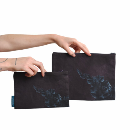 Pochette à zip en coton en lin Nuage -Ciel d'orage – Image 2