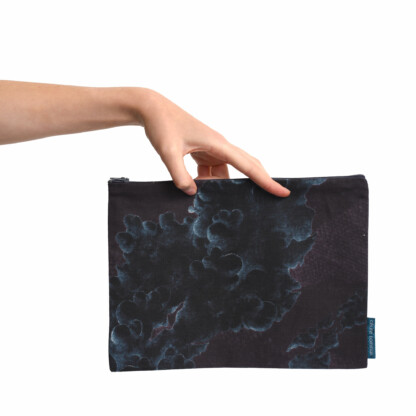 Pochette à zip en coton en lin Nuage -Ciel d'orage – Image 5