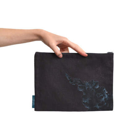 Pochette à zip en coton en lin Nuage -Ciel d'orage – Image 6