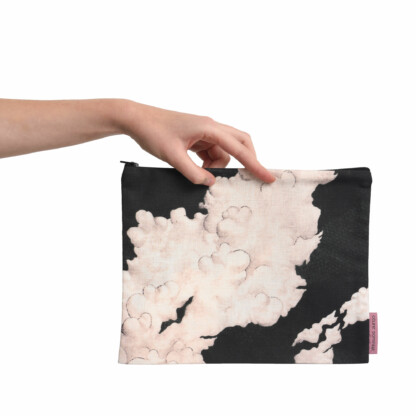 Pochette à zip en coton en lin Nuage - Nuit blanche – Image 5