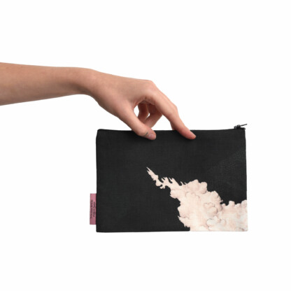 Pochette à zip en coton en lin Nuage - Nuit blanche – Image 4