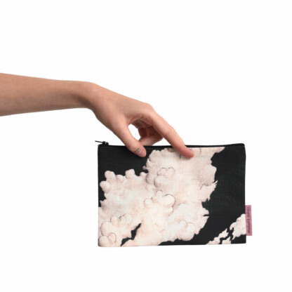 Pochette à zip en coton en lin Nuage - Nuit blanche – Image 3