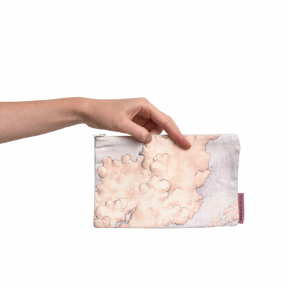 Pochette à zip en coton en lin Nuage - Matin d'hiver – Image 3