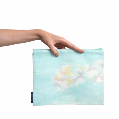 Pochette à zip dessin paysage montagne en coton et lin - Colline – Image 6